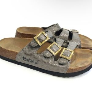 BETULA by BIRKENSTOCK Woogie Sandals 9 Womens 7 Men buckles Strappy gray grey